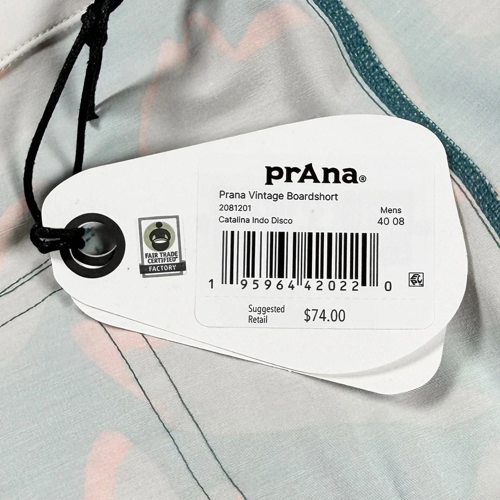 Prana Vintage Board Shorts - NWT Mens Size 40 Catalina Indo Disco - #49812-M3